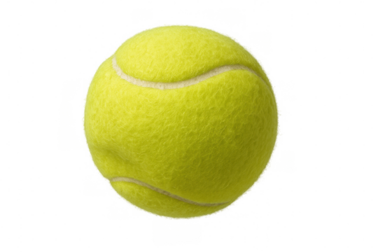 Tennis ball isolated on transparent background ready for sports game and professional competition with copy space