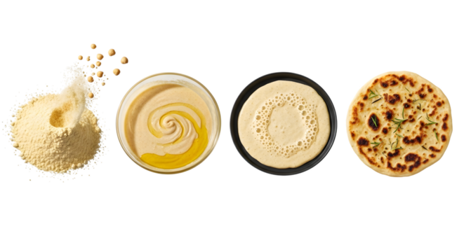 Hummus ingredients isolated on transparent background - Powered by Adobe