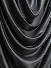 Fototapeta premium a luxurious black silk fabric drapes elegantly showcasing its smooth texture and subtle sheen perfect for highend fashion or sophisticated decor