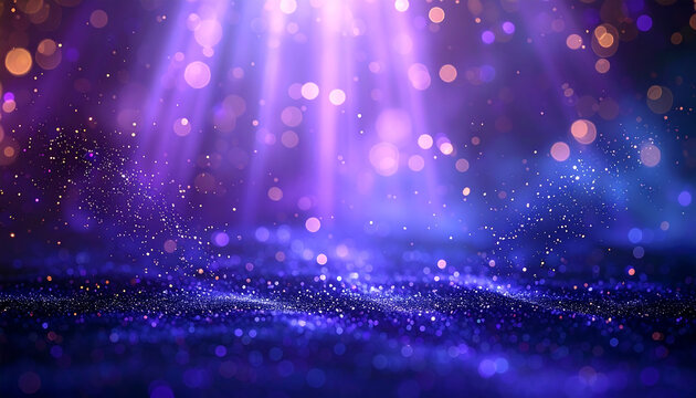 Abstract Purple Light Effect Background with Bokeh Particles - Perfect for Festive or Creative Designs and Events - Powered by Adobe