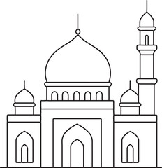 Adobe Illustrator Artwork of a Mosque 