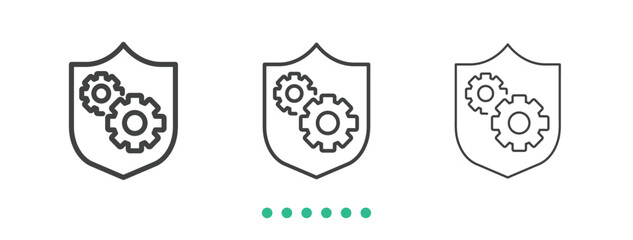 System protection icon. Thin line icon vector