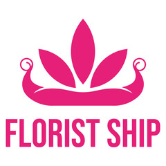 florist ship sea flat minimalist logo design