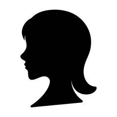 Woman silhouette vector art portrait profile black and white graphic design illustration face view