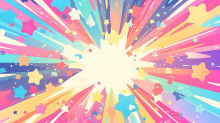 flat vector style cute rainbow beam background