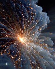 Fototapeta premium Stunning Abstract Cosmic Explosion with Glowing Particles in Space