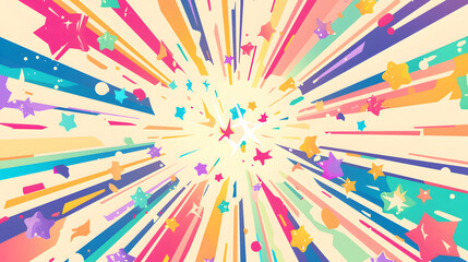Fototapeta premium flat vector style cute rainbow energy background