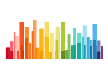 Fototapeta premium Colorful Abstract Bar Chart Representing a Spectrum of Colors on Black Background graph data