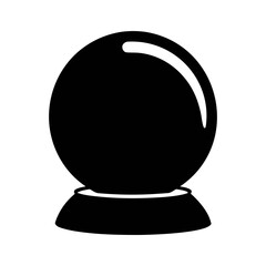 Black and white crystal ball for fortune telling divination and psychic readings illustration
