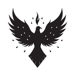 Soul Bird Rising From Ashes Silhouette Artwork