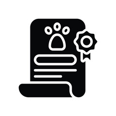 A document with a paw print at the top right with a seal