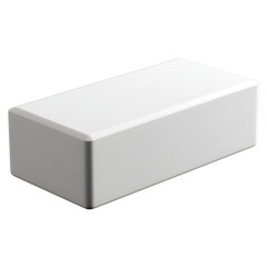 Solid White Rectangular Block with Rounded Edges Isolated on Black Background rectangle