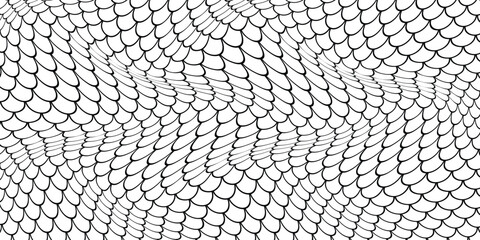 simple black outline fish scale wave pattern for banner poster background. © kowsar
