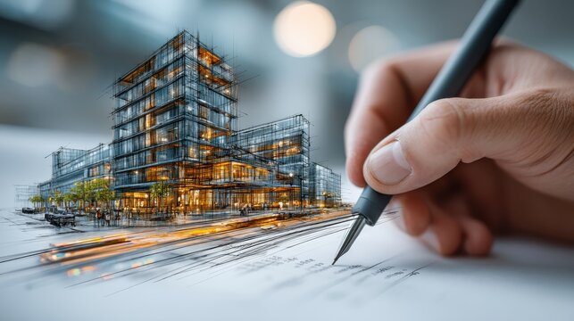 A hand annotating a construction budget using a digital pen in a professional setting.