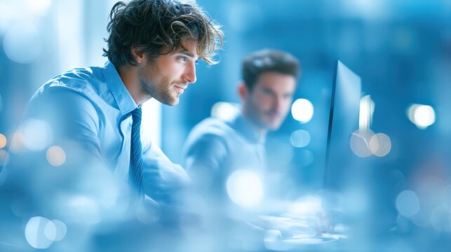 A mentor guiding a junior accountant through professional development.