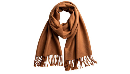 Brown fringed scarf on black background (1)