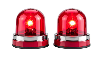 Pair of red emergency lights on black