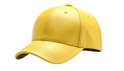 Bright yellow baseball-style cap on black