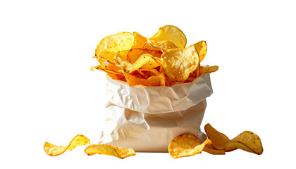 Potato chips in a paper bag