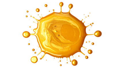 Golden splat, radial liquid burst
