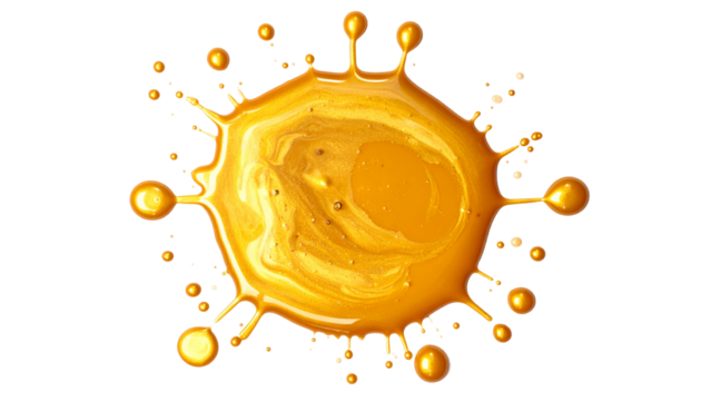 Golden splat, radial liquid burst