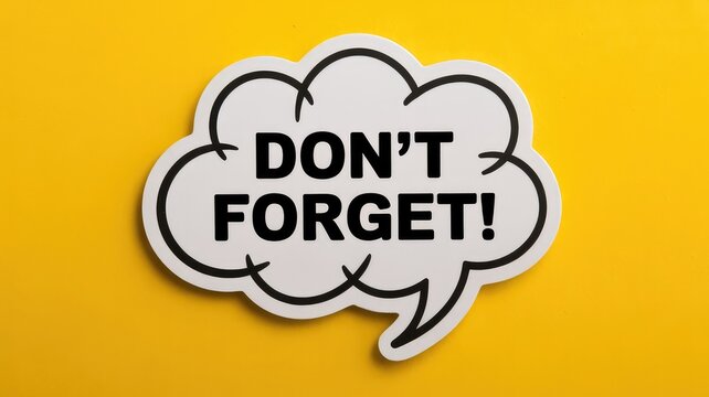 Urgent reminder alert in a speech bubble, perfect for important notifications and calls to action.