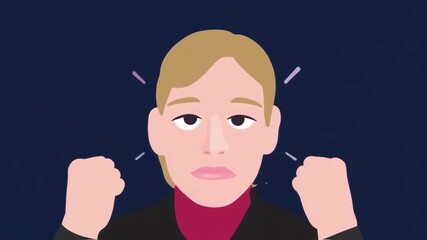 Animated Portrait of a Person Expressing Various Emotions and Feelings.