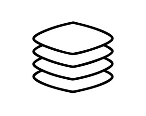 Minimalist outline of stacked square shapes
