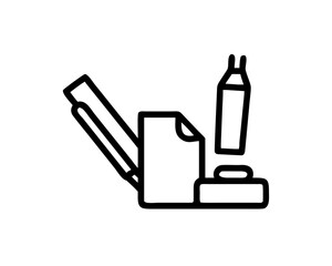Obraz premium Minimalist line art of office supplies