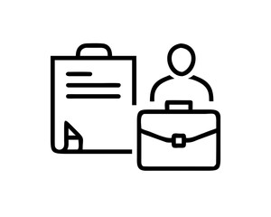 Business person with briefcase and document