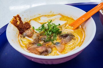 Spice and Soul: Laksa Bowl with Rich Broth, Seafood, and Noodles