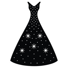 midnight blue snow sparkle gown vector icon