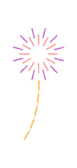 Chalk firework burst with magic circle icon forms a simple spark and star trail. Symbol of celebration and flare, this graphic element adds festive energy to party or holiday backgrounds.