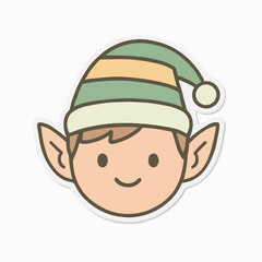 Elf child wearing a festive hat