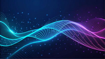 Fototapeta premium Neon Energy Wave Abstract Background
