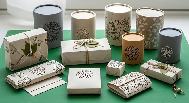 Elegant Gift Packaging - An Array of Stylishly Designed Boxes and Cylinders.