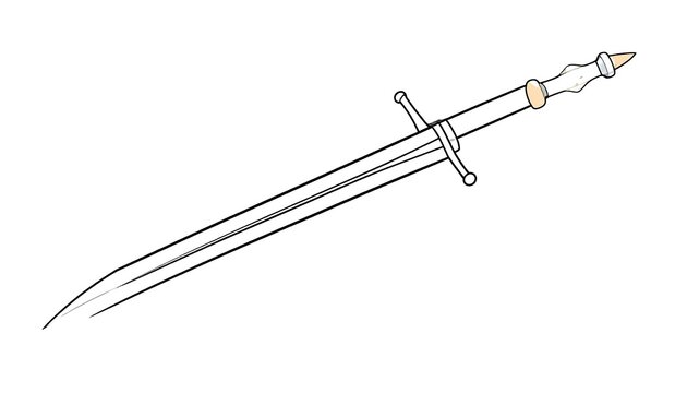 Outlined, stylized dagger