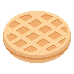 Round Plain Waffle Vector Illustration