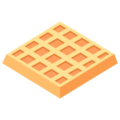 Stacked Square Waffles Illustration in Flat Style
