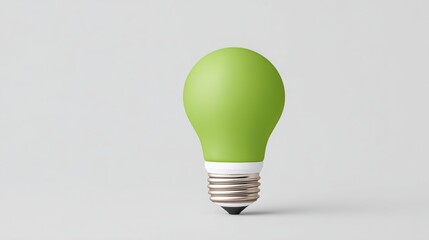 Business Entrepreneurship Spirit A green light bulb with a modern design on a neutral background.