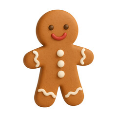 Gingerbread man isolated on a transparent background