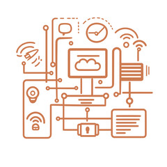 flat vector illustration of secure communication channels
