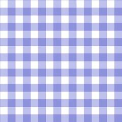 Purple gingham checkered pattern background. Seamless pastel lilac plaid design. Soft and cute vintage fabric style for wrapping, textiles, and decoration.