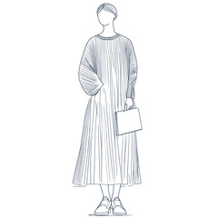 flat vector illustration of unique knit dress