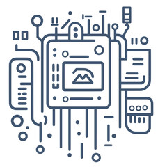 hand drawn vector illustration line art of security technology evaluation