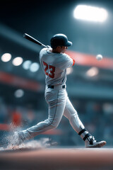 경기 중 스윙하는 야구선수