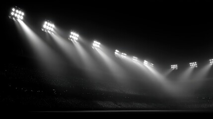 soccer stadium lights reflectors against black background no logos no brands ar 169