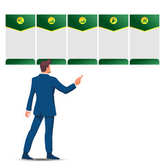 Flat Vector Businessman Infographic Design for Marketing and Leadership