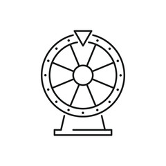 Wheel of fortune line icon, vector pictogram of roulette. Lottery illustration, casino gambling sign.
