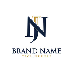 Alphabet Letter Justice Luxury Logo Vector